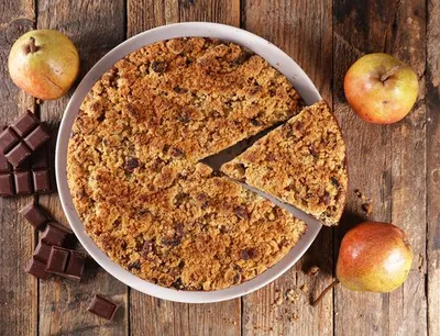 Crumble poire chocolat