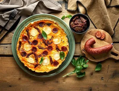 Quiche au fromage de chèvre et chorizo