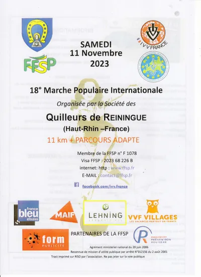 La 18 ième marche populaire de la Fédération Française des Sports Populaires