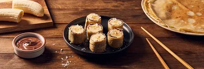 Makis de banane et crêpe au chocolat