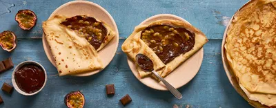 Crêpes chocolat au lait et fruit de la passion