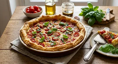 Tarte d'été aux tomates cerises