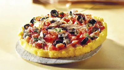 Pizza revisitée à la polenta