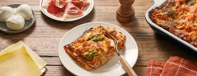 Lasagnes au jambon et au pesto