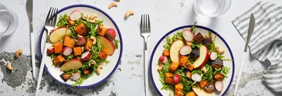 Salade d'hiver : patates douces, pommes et radis