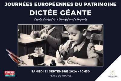 PARTENARIAT CANNES RADIO : LA DICTEE GEANTE A MANDELIEU LA NAPOULE