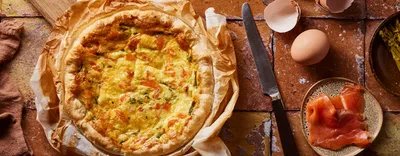 Quiche au saumon et poireaux