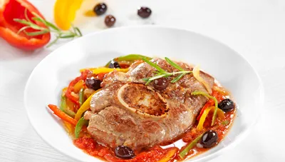 Osso bucco et sa sauce aux poivrons