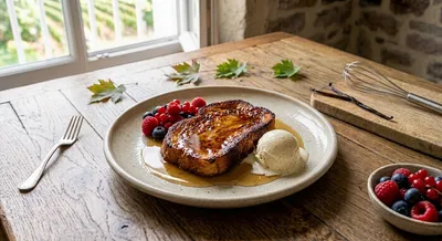 French toast (pain perdu) au sirop d'érable