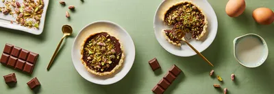 Tarte au chocolat et pistache