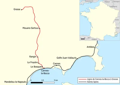 Réouverture de la ligne ferroviaire Cannes-Grasse