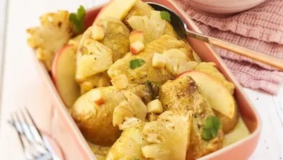 Cuisse de poulet au curry pomme ananas