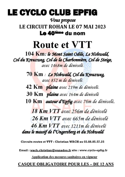 CYCLOTOURISME CIRCUIT ROHAN    