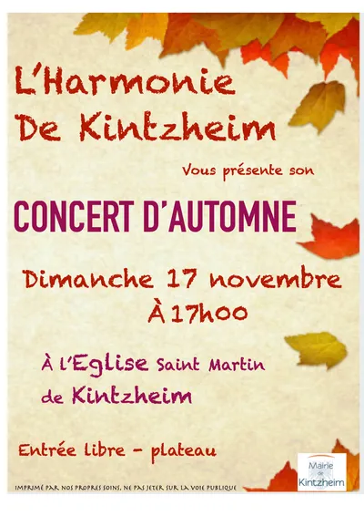 Concert d'automne de L'Harmonie de Kintzheim 