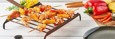 Brochettes de crevettes et ananas 