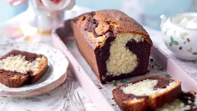 Gâteau marbré chocolat-coco