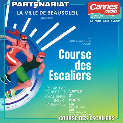 PARTENARIAT CANNES RADIO : LA COURSE DES ESCALIERS A BEAULIEU- SUR - MER