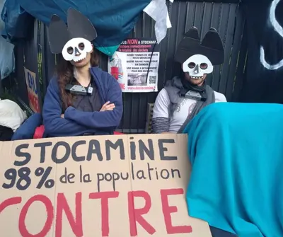 Des militants à Stocamine