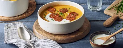 Soupe de potimarron et pommes de terre