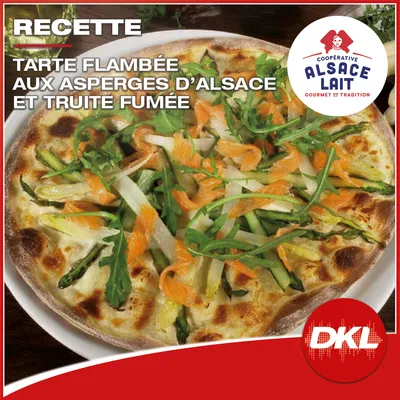 Tarte Flambée aux asperges d’Alsace et truite fumée