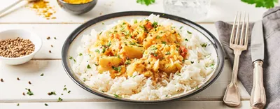 Dos de cabillaud curry et lait de coco