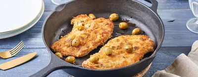 Escalope de veau pannée au parmesan et olives