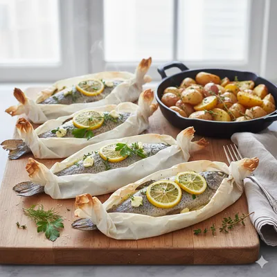TRUITES EN PAPILLOTE AUX HERBES ET AU CITRON