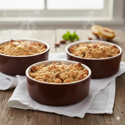 Crumble aux poires et amandes