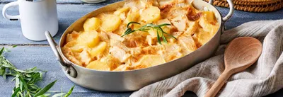Gratin de pomme de terre, chou fleur et céleri