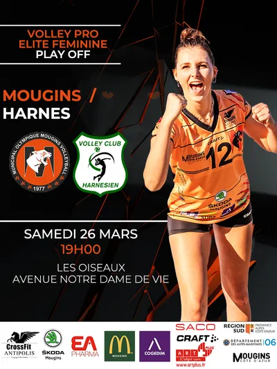 Match M.O. Mougins Volleyball - VC Harnésien le 26/03/22