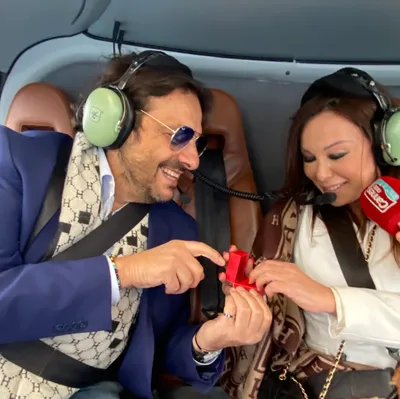 JEU DEMANDE EN MARIAGE A BORD D'UN HELICOPTERE