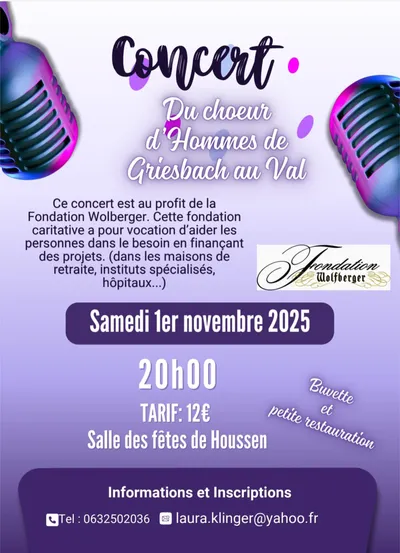 Houssen : concert du chœur d'hommes de Griesbach au Val