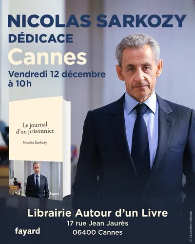 Nicolas Sarkozy en dédicace la semaine prochaine à Cannes et Menton