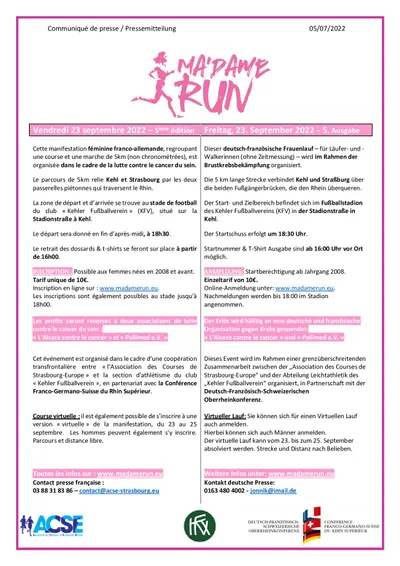 5ème édition de la MA’DAME RUN 