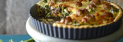 Quiche au chou et boulettes de viande
