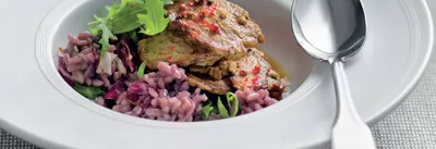 Filets de porc et risotto rouge
