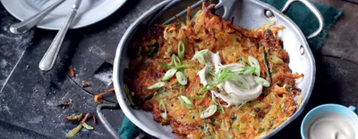 Rösti de pommes de terre et légumes