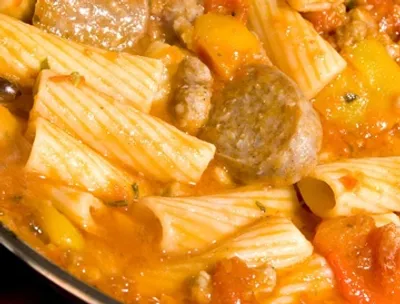 Saucisse de Toulouse aux penne et légumes d'automne