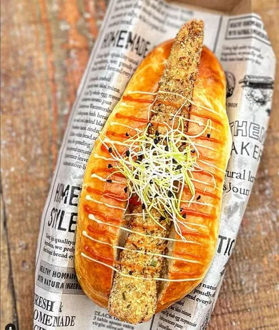 Hot dog d’asperges blanches panées