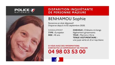 Toulon : appel à témoins après la disparition inquiétante d’une femme de 45 ans