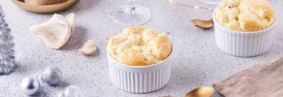 Soufflé au beaufort et pleurotes