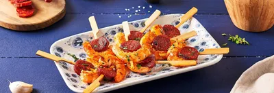 Tapas crevettes et chorizo