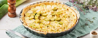 Tarte aux poireaux en roses