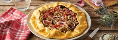 Tarte salée aux choux de Bruxelles et jambon cru