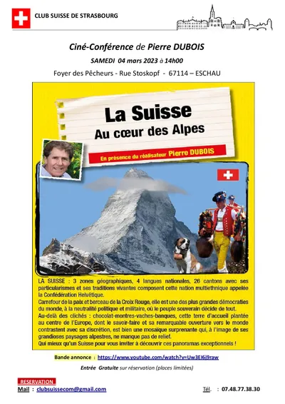 Ciné-Conférence "LA SUISSE AU COEUR DES ALPES" 