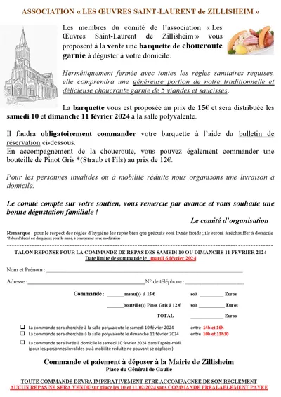 OEUVRES SAINT LAURENT DE ZILLISHEIM