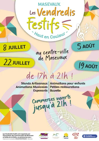les Vendredis Festifs les 8 et 22 juillet et 5 et 19 août 2021