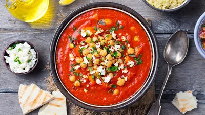 Velouté de pois chiches/tomates à la marocaine