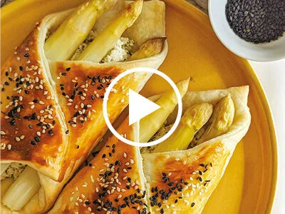 Feuilletés aux asperges blanches et ricotta