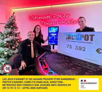 Cannes : un joueur remporte plus de 75 000 € au Casino Barrière